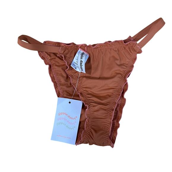 Dippin Daisys Lucca Cheeky Bikini Bottoms In Sienna Orange Size Small - Picture 1 of 7